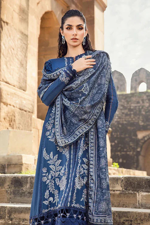 Maria B. 3PC Embroidered With Digital Printed Chiffon Dupatta