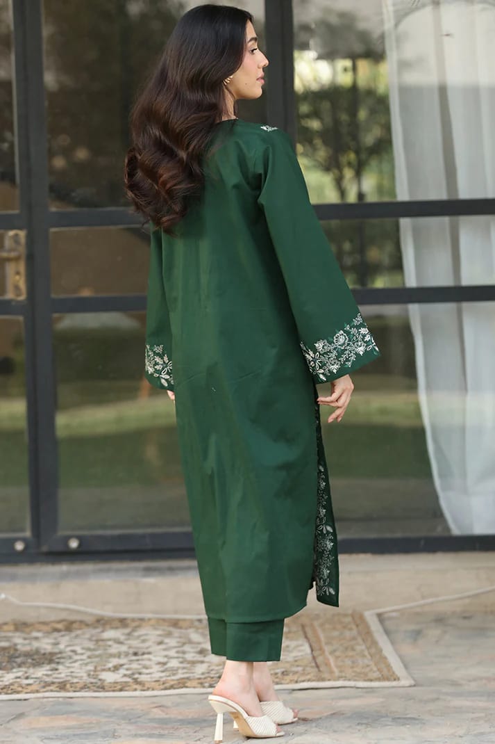 2PC Embroidered Cotton Stitched Suit