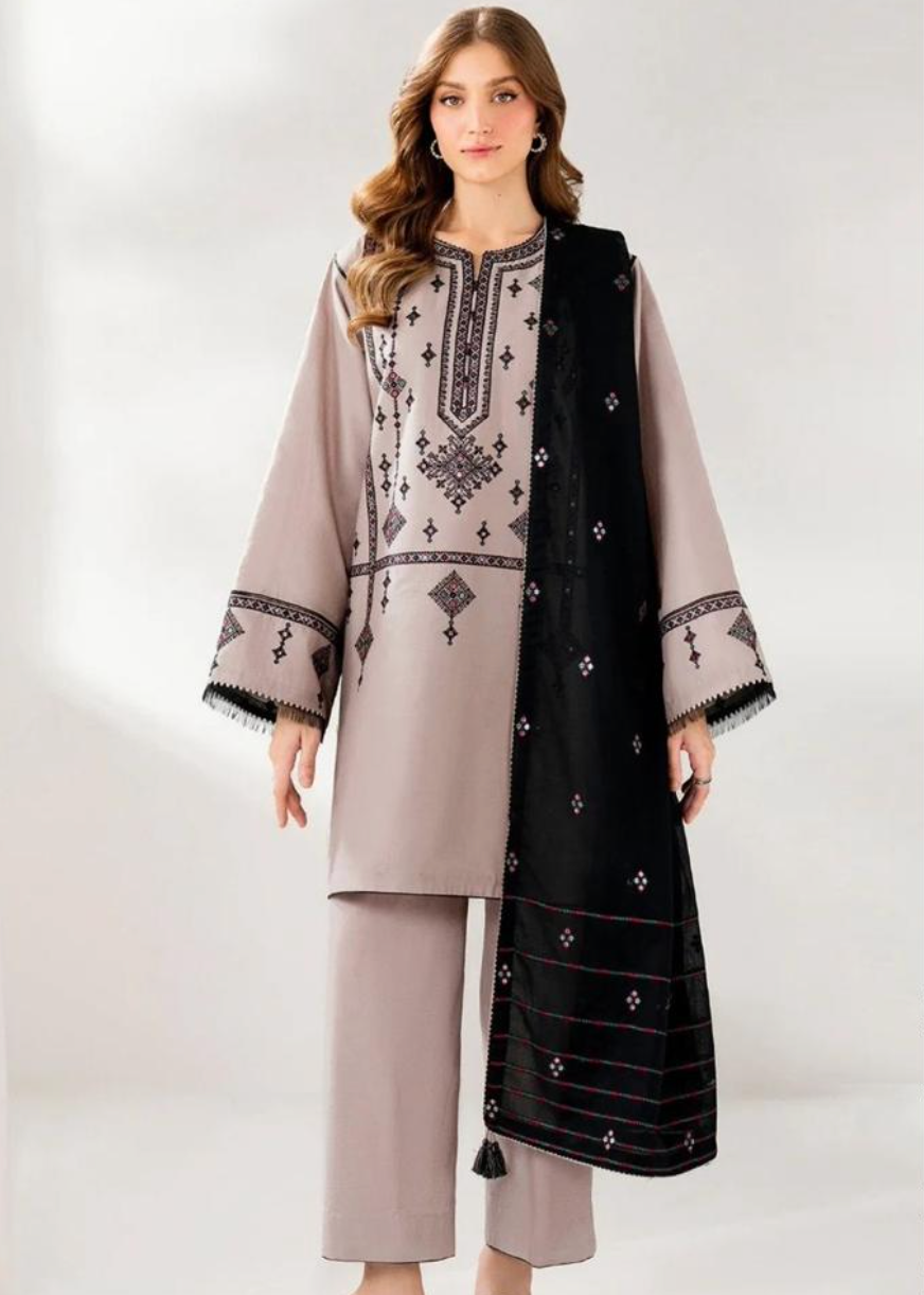 Luxury Airjet Lawn Heavy Embroidered Suit with Digital Printed Chiffon Dupatta