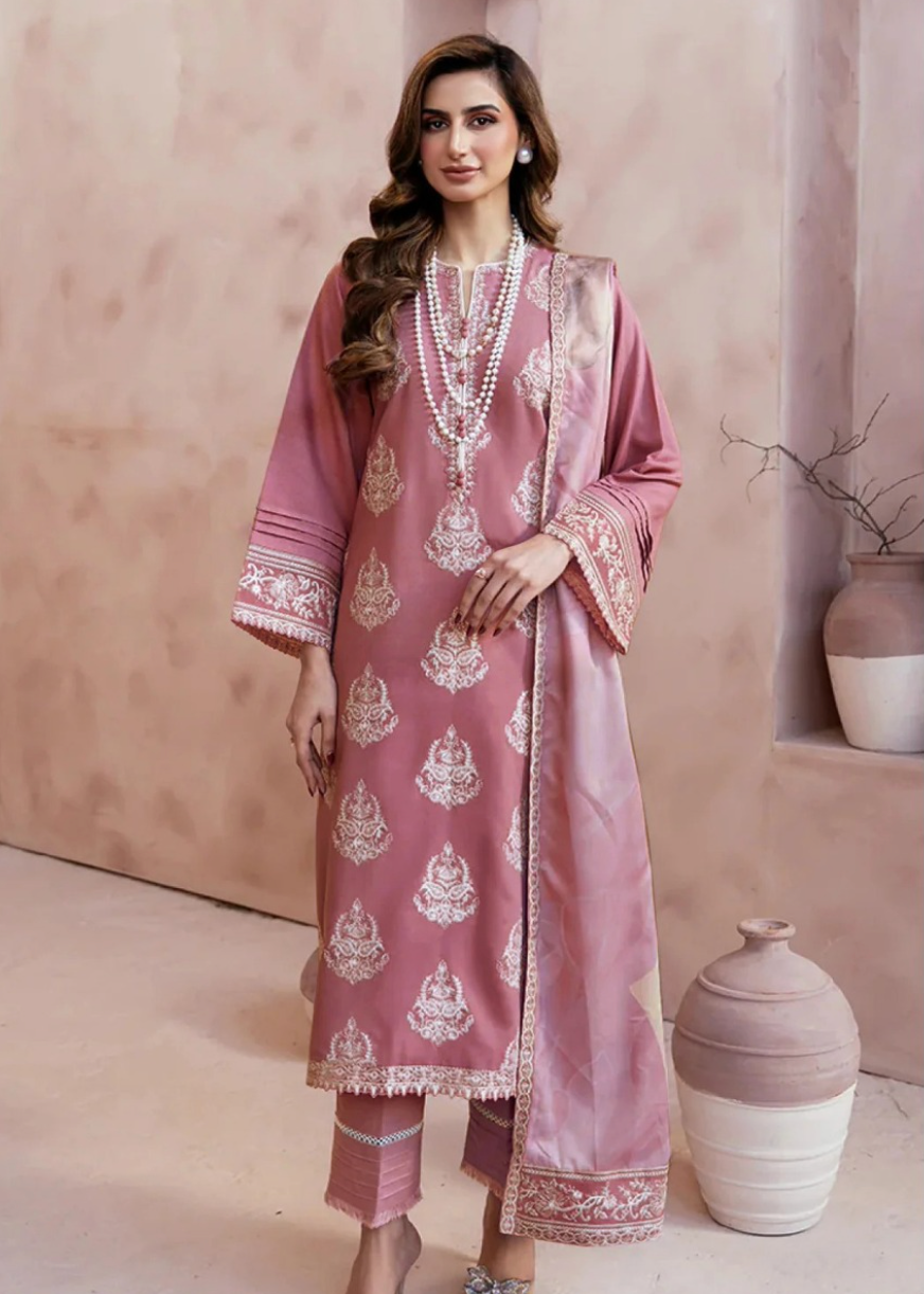 Luxury Airjet Lawn Heavy Embroidered Suit with Digital Printed Chiffon Dupatta
