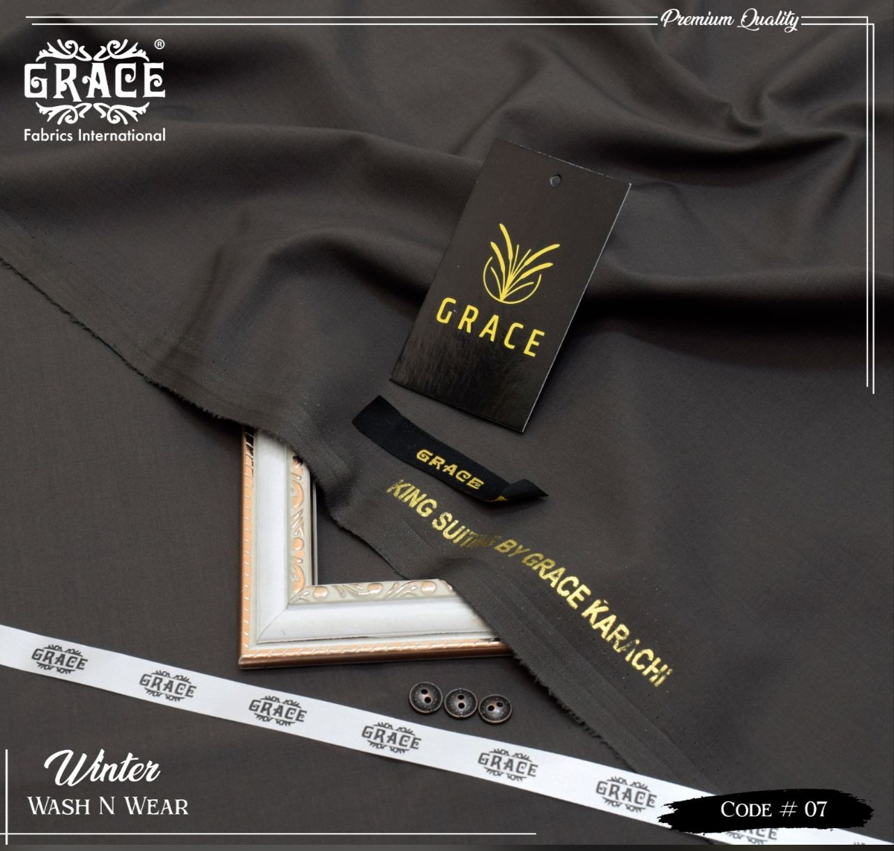 Grace Wash & Wear Unstitched Men Suit