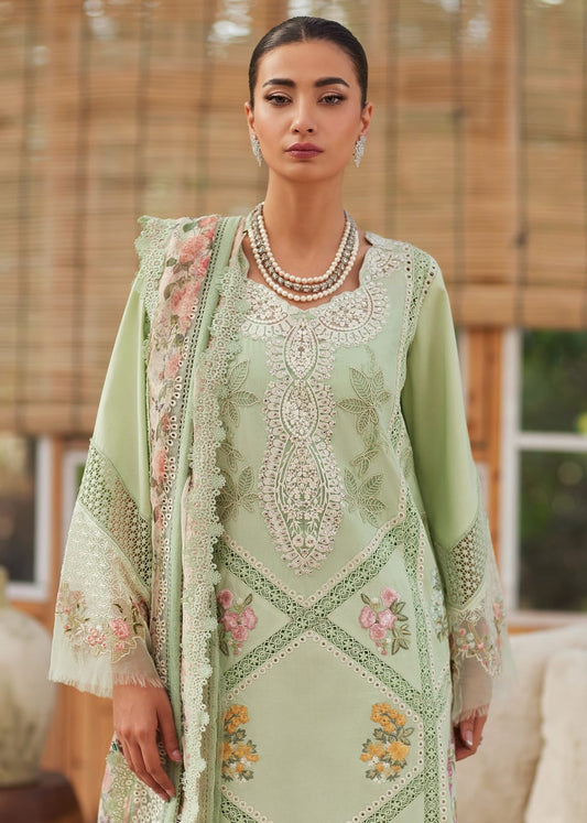 Crimson Luxury Lawn Collection Heavy Embroidery Suit with Khaddi Net Dupatta