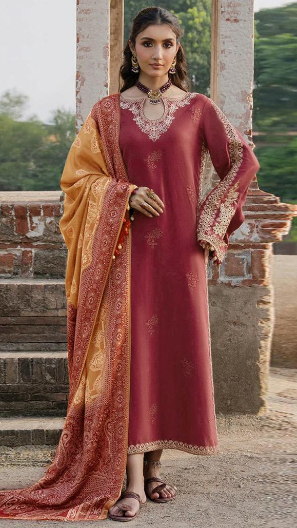 Embroidered Lawn Collection Heavy Embroidery Suit with Chiffon Printed Dupatta