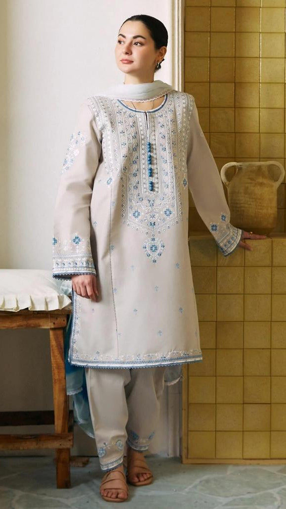 Embroidered Lawn Collection Heavy Embroidery Suit with Chiffon Printed Dupatta