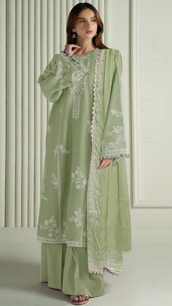Embroidered Lawn Collection Heavy Embroidery Suit with Chiffon Printed Dupatta