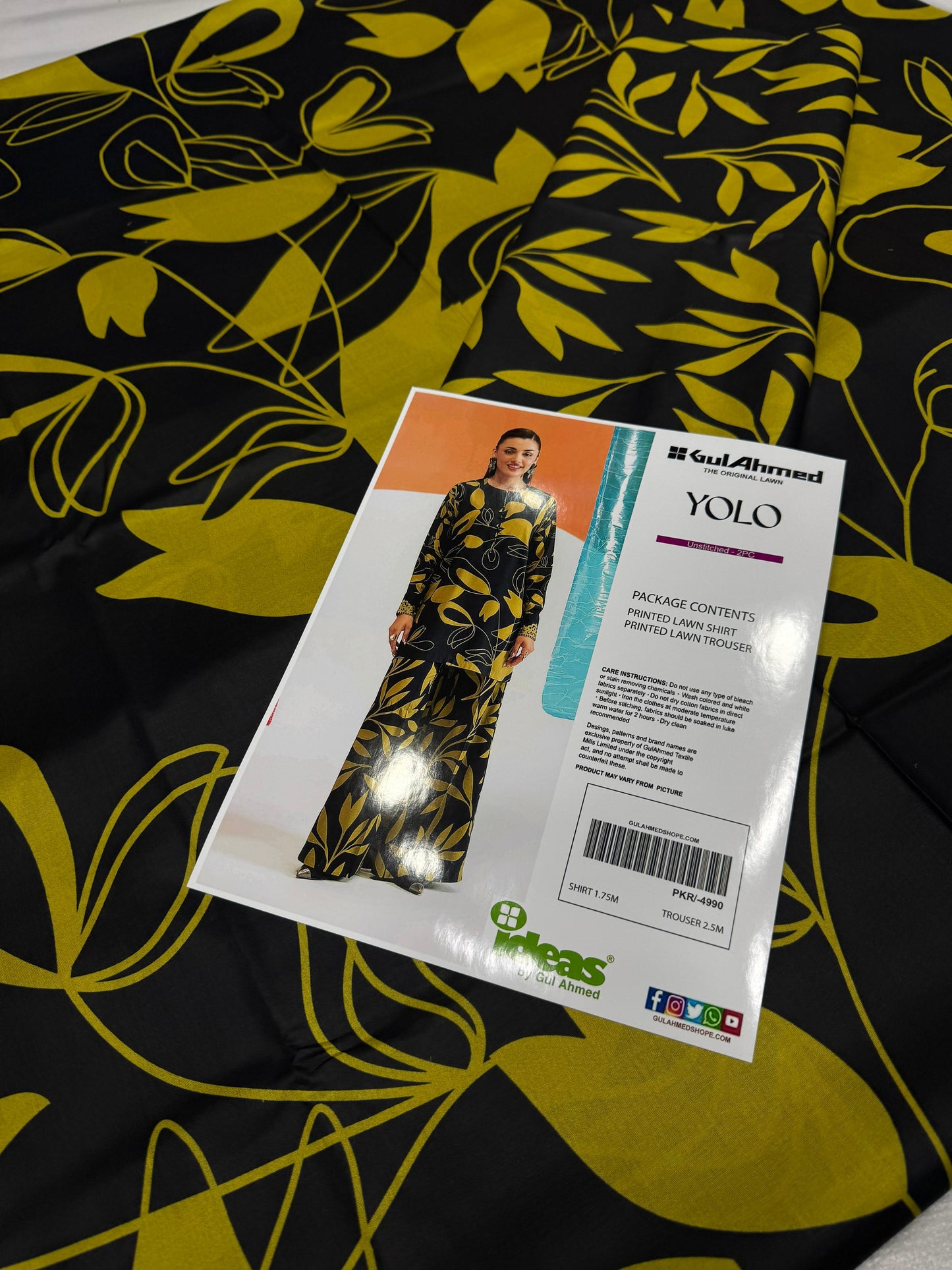 Gul Ahmad Co-ords Sets - Digital Printed Shirt & Trouser with Original Stamp