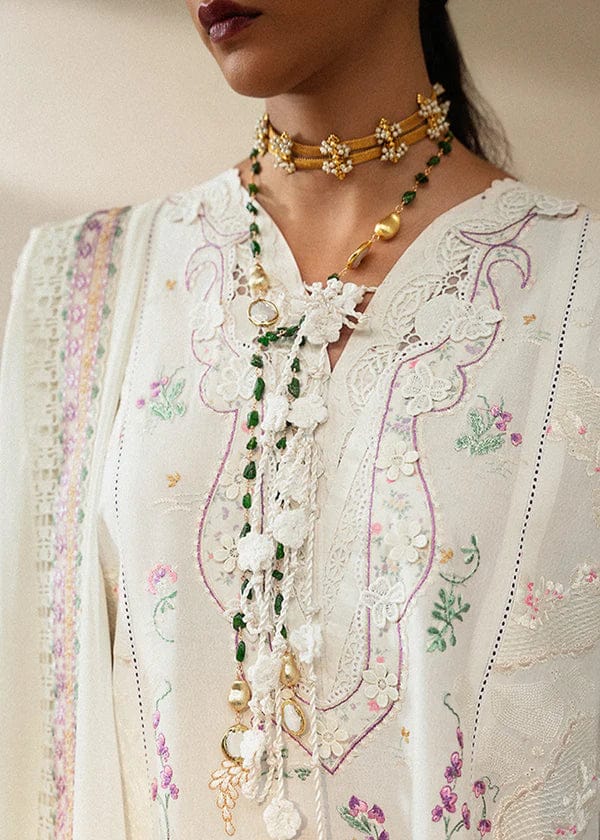 SUFFUSE Luxury Lawn Heavy Embroidery Suit with Stripe Net Dupatta