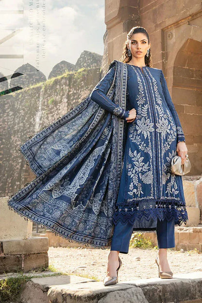 Maria B. 3PC Embroidered With Digital Printed Chiffon Dupatta