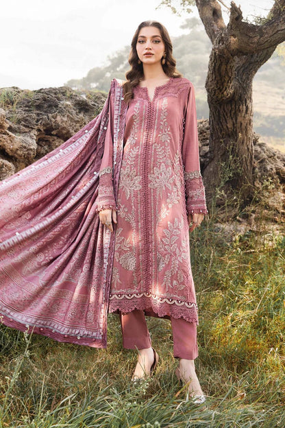 Maria B. 3PC Embroidered With Digital Printed Chiffon Dupatta