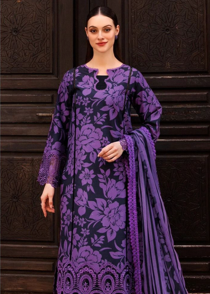 Iznik Hit Code with Voile Dupatta - Digital Printed Airjet Lawn Suit with Embroidery