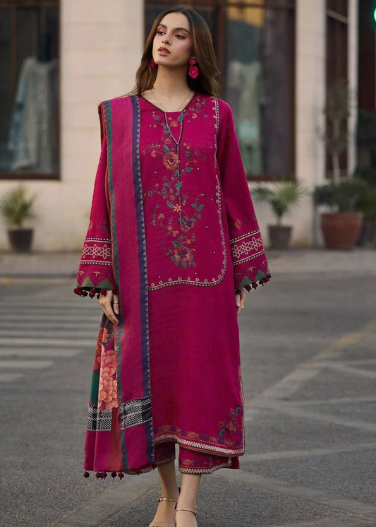 Luxury Airjet Lawn Heavy Embroidered Suit with Digital Printed Chiffon Dupatta