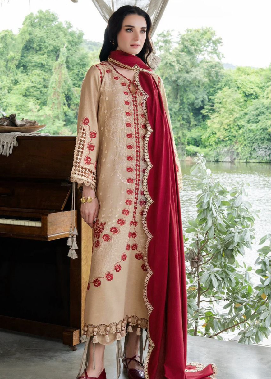 Luxury Airjet Lawn Heavy Embroidered Suit with Digital Printed Chiffon Dupatta