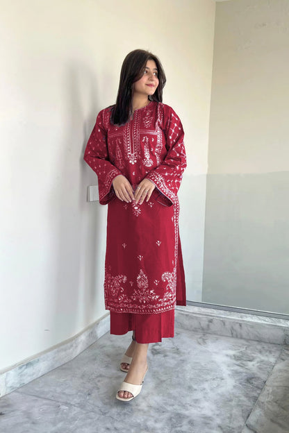 Sapphire 2Pc Heavy Embroidered Suit