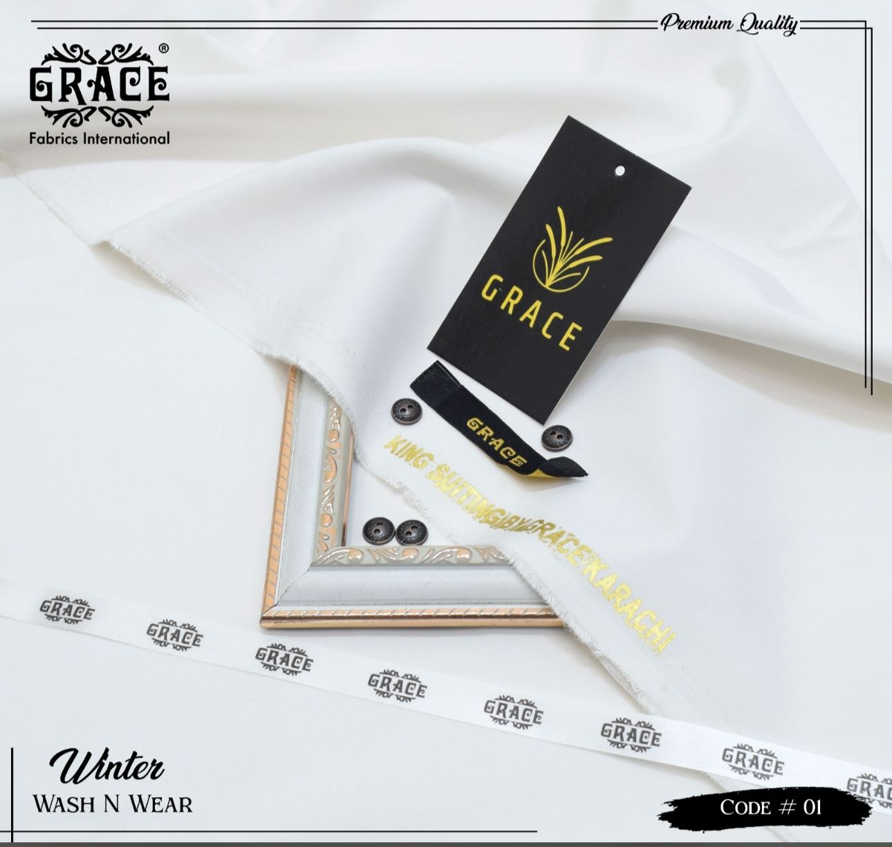 Grace Wash & Wear Unstitched Men Suit