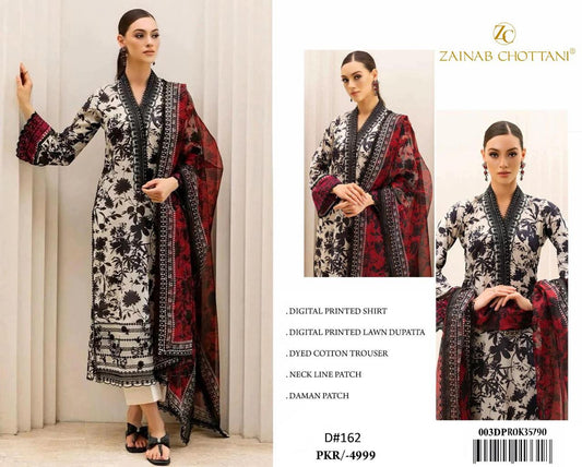 Zainab Chottani 3Pc Digital Printed Lawn Suit With Digital Printed Lawn Dupatta