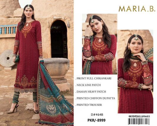 Maria B. 3Pc Digital Printed Lawn Suit With Digital Printed Lawn Dupatta