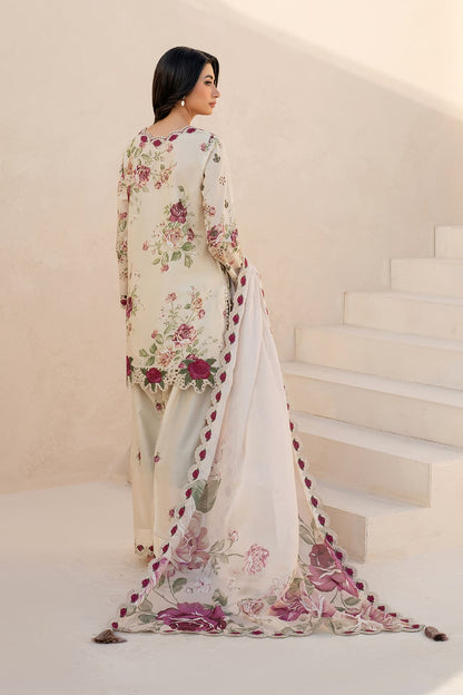 Iznik 3Pc Lawn Embroidered Suit With Printed Chiffon Dupatta