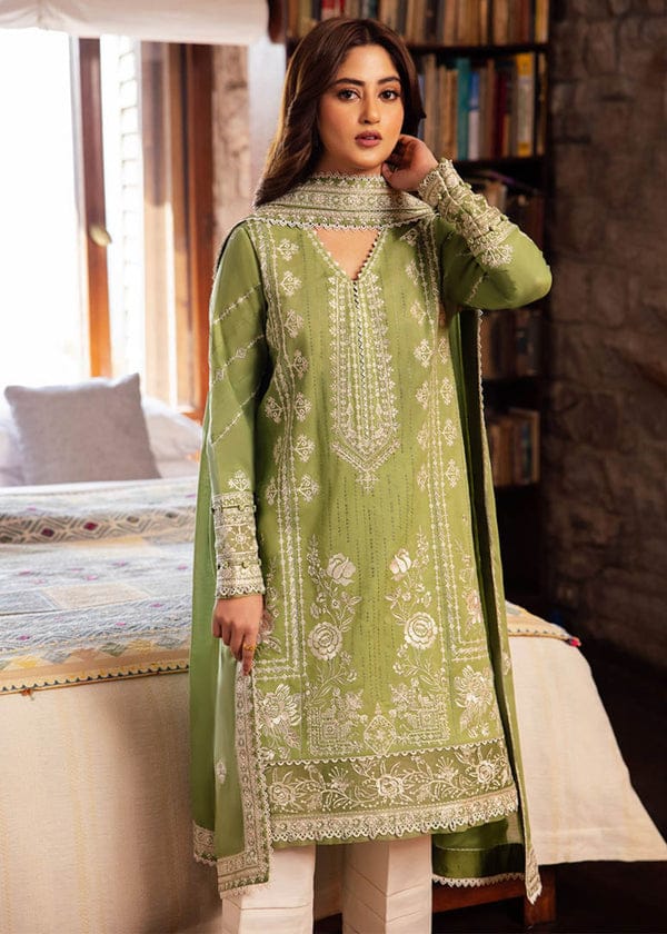 Embroidered 3Pc Lawn Suit With Embroidered Lawn Dupatta