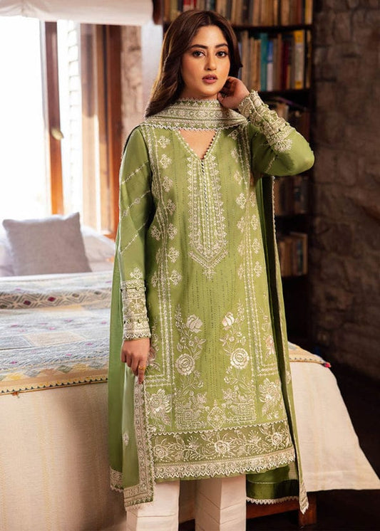 Embroidered 3Pc Lawn Suit With Embroidered Lawn Dupatta