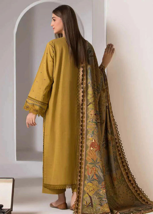 Embroidered 3Pc Lawn Suit With Poly Lawn Printed Dupatta