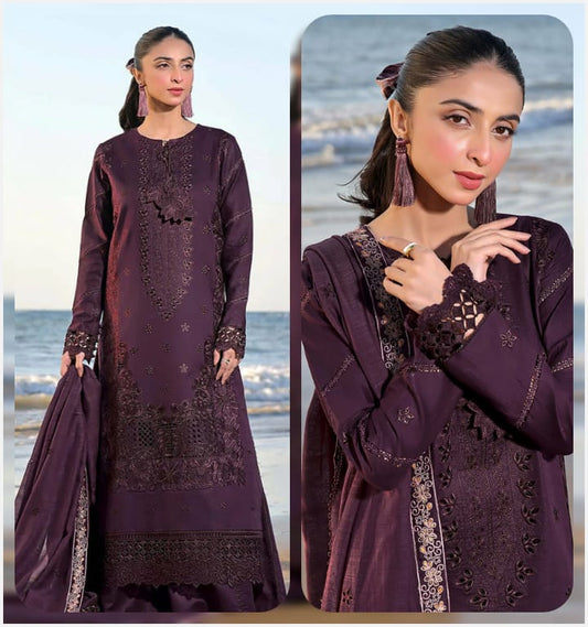 Iznik 3Pc Embroidered Lawn Suit With Embroidered Lawn Dupatta