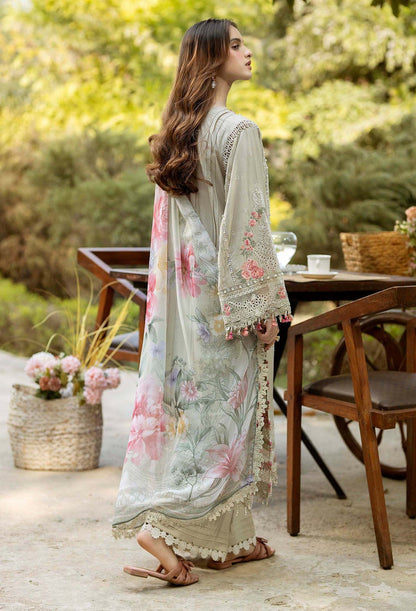 Adan Libas 3Pc Embroidered Lawn Suit With Digital Printed Textured Net Dupatta