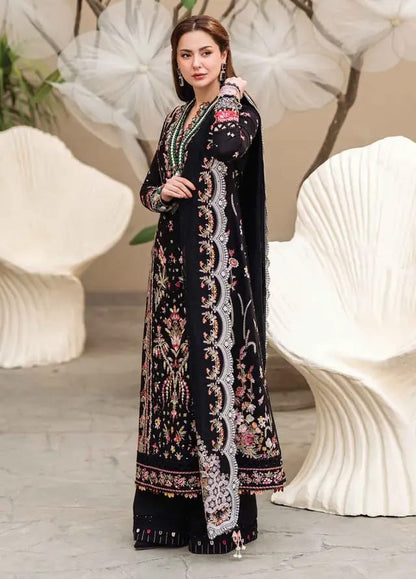 Qalamkar 3Pc Embroidered Lawn Suit With Embroidered Cotton Net Dupatta
