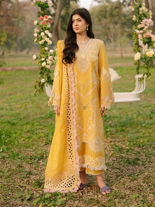 Bin Ilyas 3Pc Embroidered Suit With Embroidered Karandi Weaved Dupatta