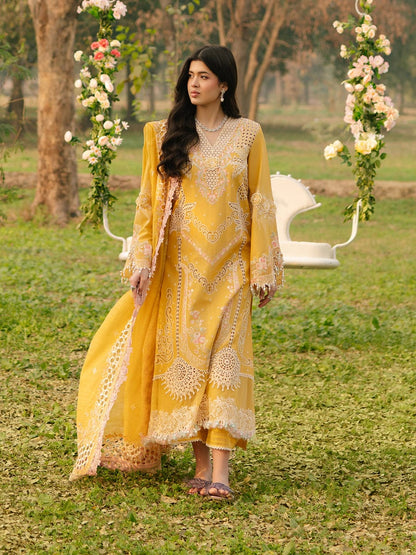 Bin Ilyas 3Pc Embroidered Suit With Embroidered Karandi Weaved Dupatta