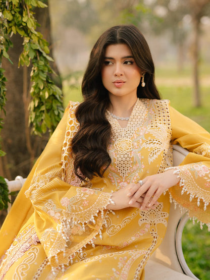 Bin Ilyas 3Pc Embroidered Suit With Embroidered Karandi Weaved Dupatta