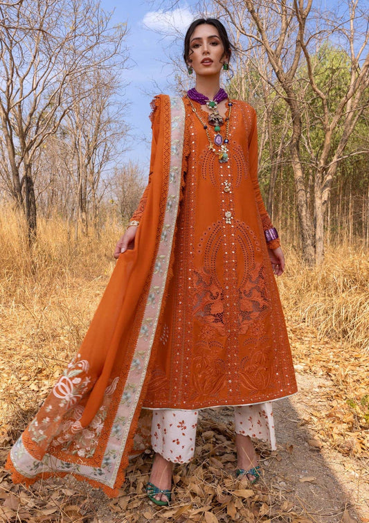 Saira Shakira 3Pc Embroidered Lawn Suit With Lawn Silk Dupatta
