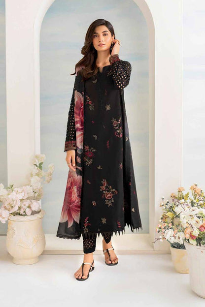 Iznik 3Pc Embroidered Lawn Suit With Digital Printed Diamond Dupatta