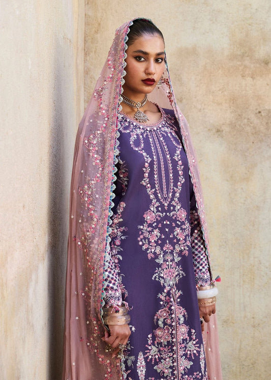 Hussain Rehar 3Pc Embroidered Lawn Suit Embroidered Monark Dupatta