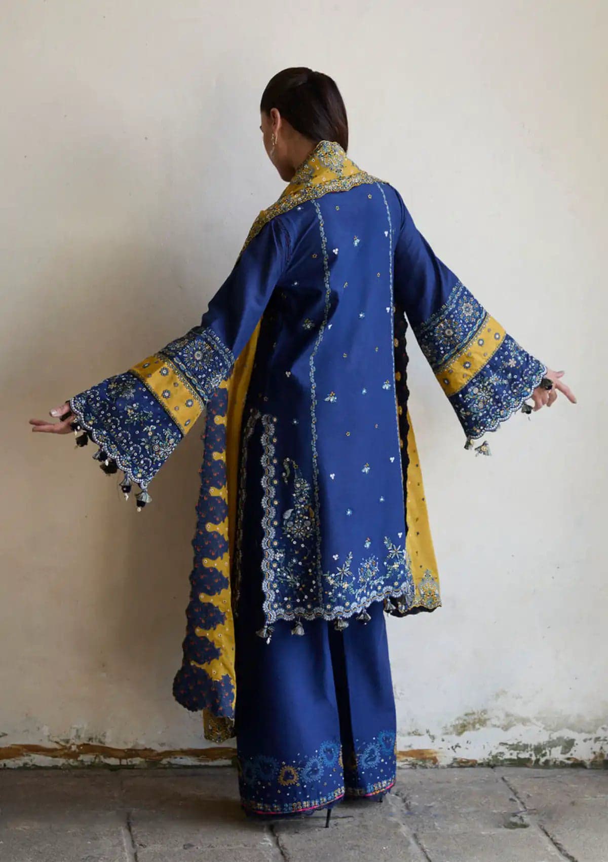 Hussain Rehar 3Pc Embroidered Lawn Suit With Embroidered Monark Dupatta