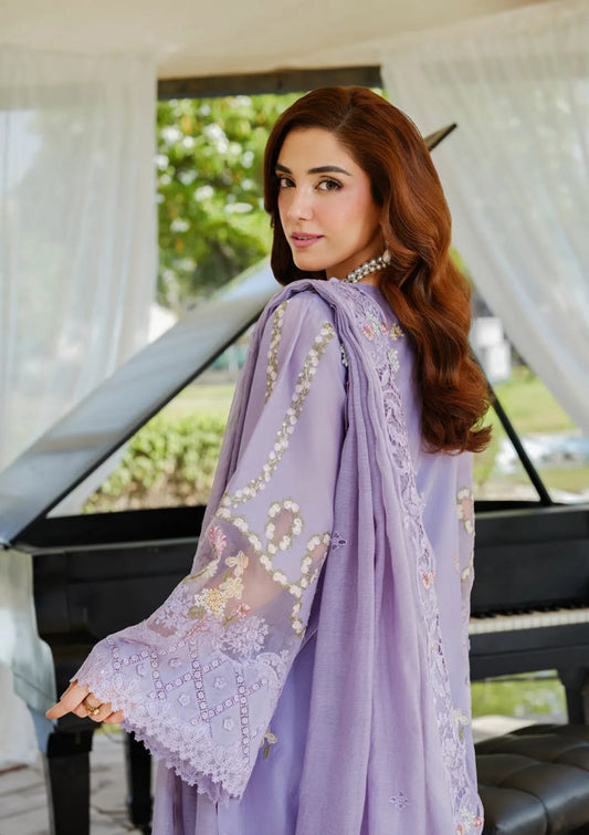 Elaf Premium Luxury Lawn Collection Heavy Embroidery Suit with Organza Dupatta