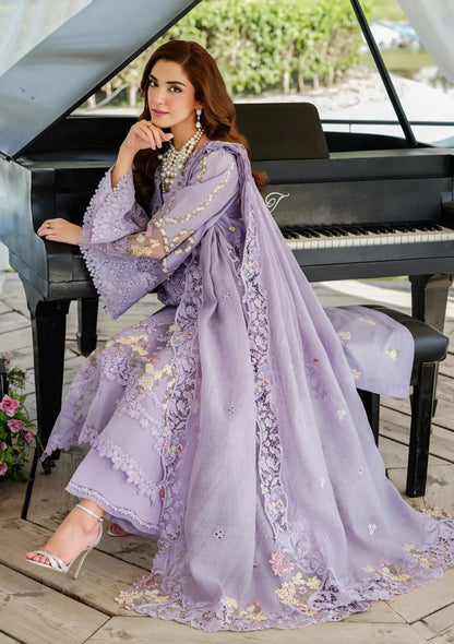 Elaf Premium Luxury Lawn Collection Heavy Embroidery Suit with Organza Dupatta