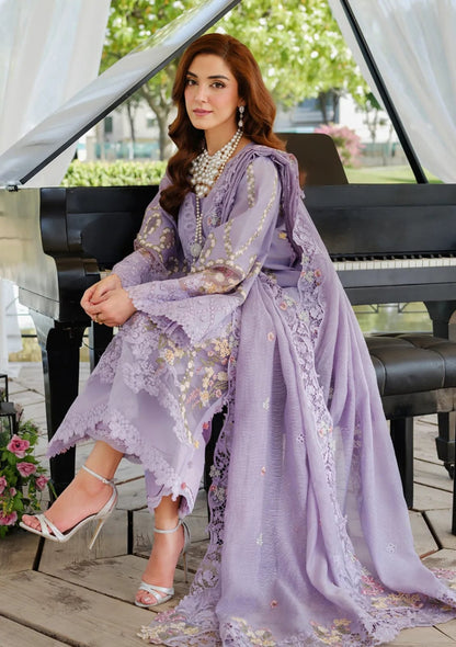 Elaf Premium Luxury Lawn Collection Heavy Embroidery Suit with Organza Dupatta