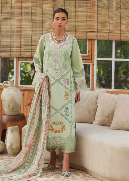 Crimson Luxury Lawn Collection Heavy Embroidery Suit with Khaddi Net Dupatta