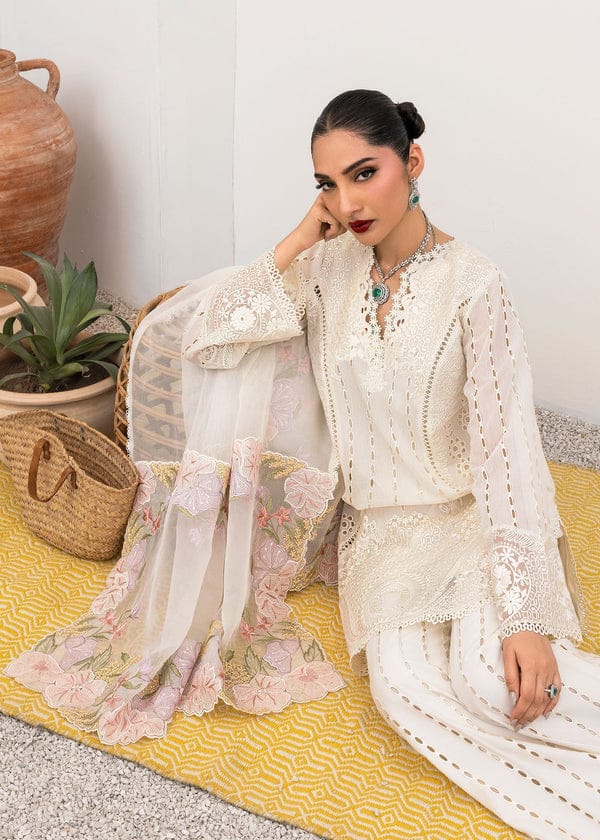 Saira Shakira Luxury Lawn Collection Heavy Embroidery Suit with Embroidered Trouser