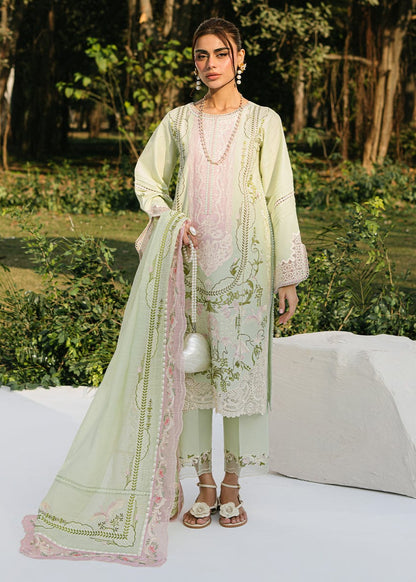 Bin Ilyas Luxury Lawn Collection Heavy Embroidery Suit with Cotton Net Dupatta