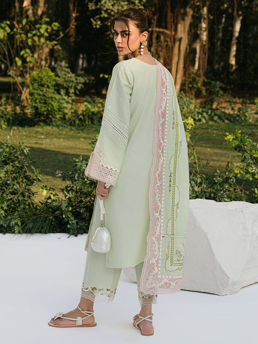 Bin Ilyas Luxury Lawn Collection Heavy Embroidery Suit with Cotton Net Dupatta