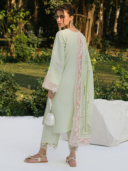 Bin Ilyas Luxury Lawn Collection Heavy Embroidery Suit with Cotton Net Dupatta