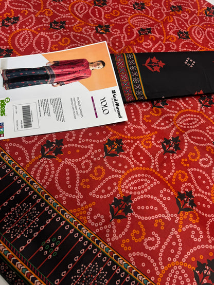 Gul Ahmad Co-ords Sets - Digital Printed Shirt & Trouser with Original Stamp