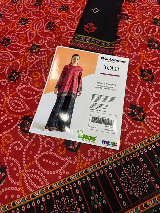 Gul Ahmad Co-ords Sets - Digital Printed Shirt & Trouser with Original Stamp