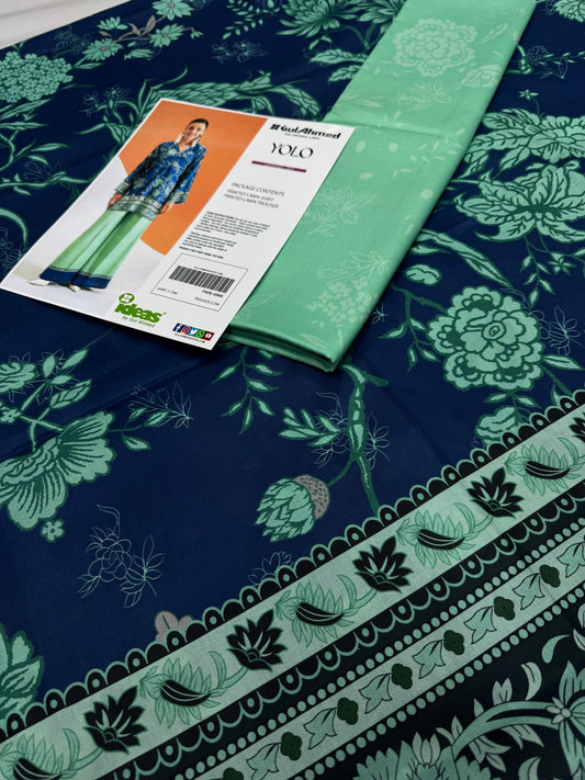 Gul Ahmad Co-ords Sets - Digital Printed Shirt & Trouser with Original Stamp