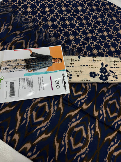 Gul Ahmad Co-ords Sets - Digital Printed Shirt & Trouser with Original Stamp