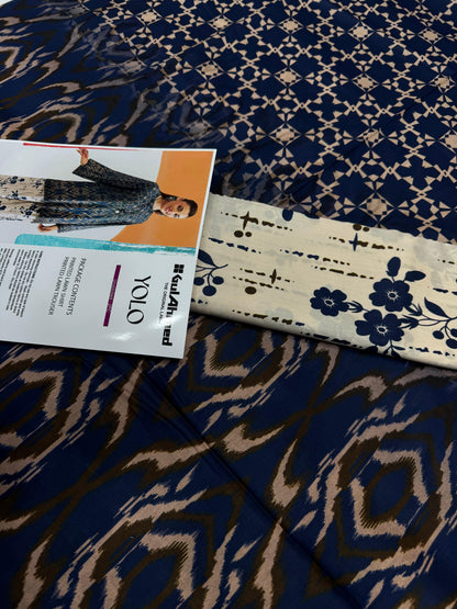 Gul Ahmad Co-ords Sets - Digital Printed Shirt & Trouser with Original Stamp