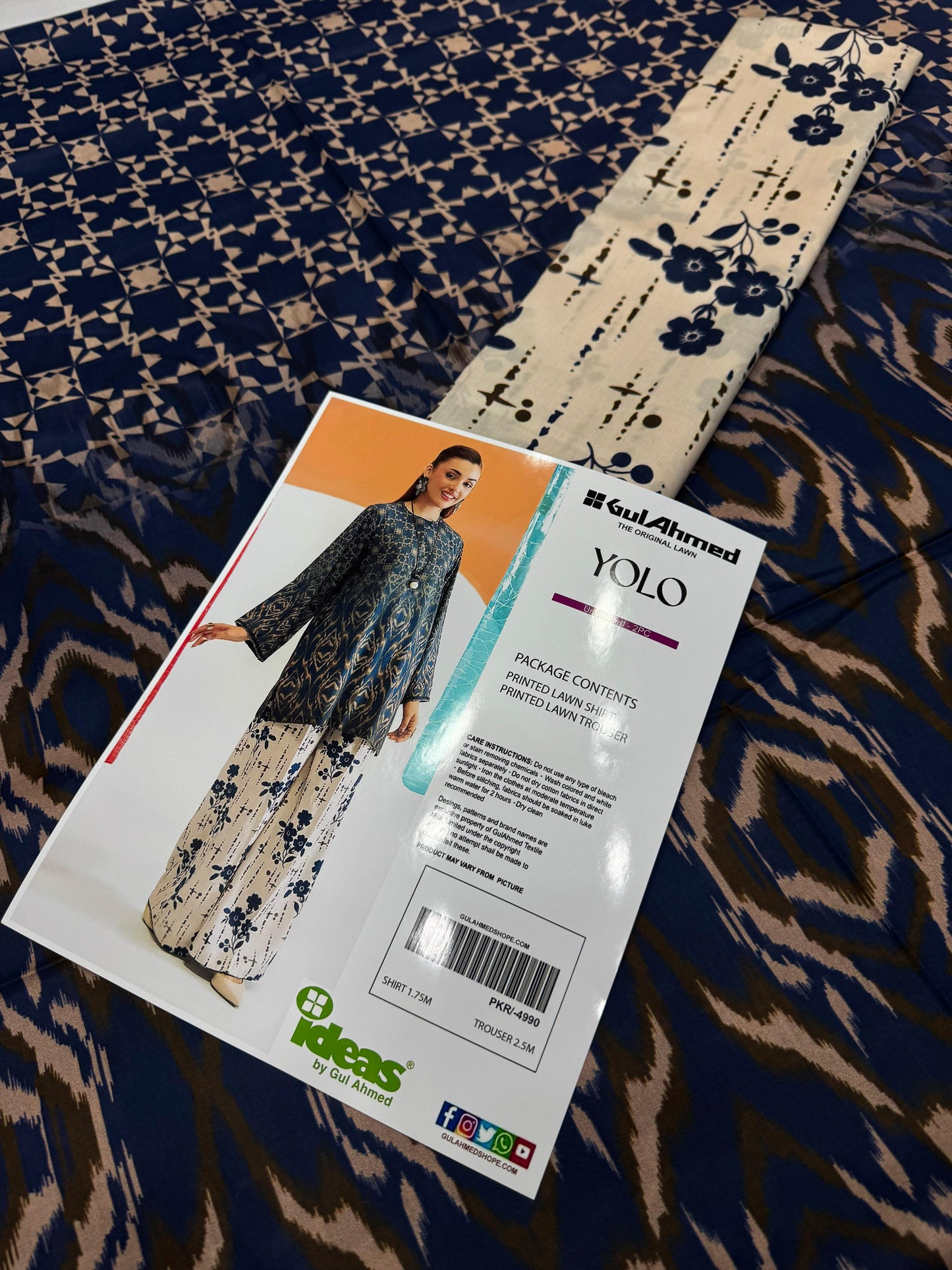 Gul Ahmad Co-ords Sets - Digital Printed Shirt & Trouser with Original Stamp