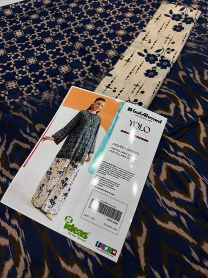 Gul Ahmad Co-ords Sets - Digital Printed Shirt & Trouser with Original Stamp