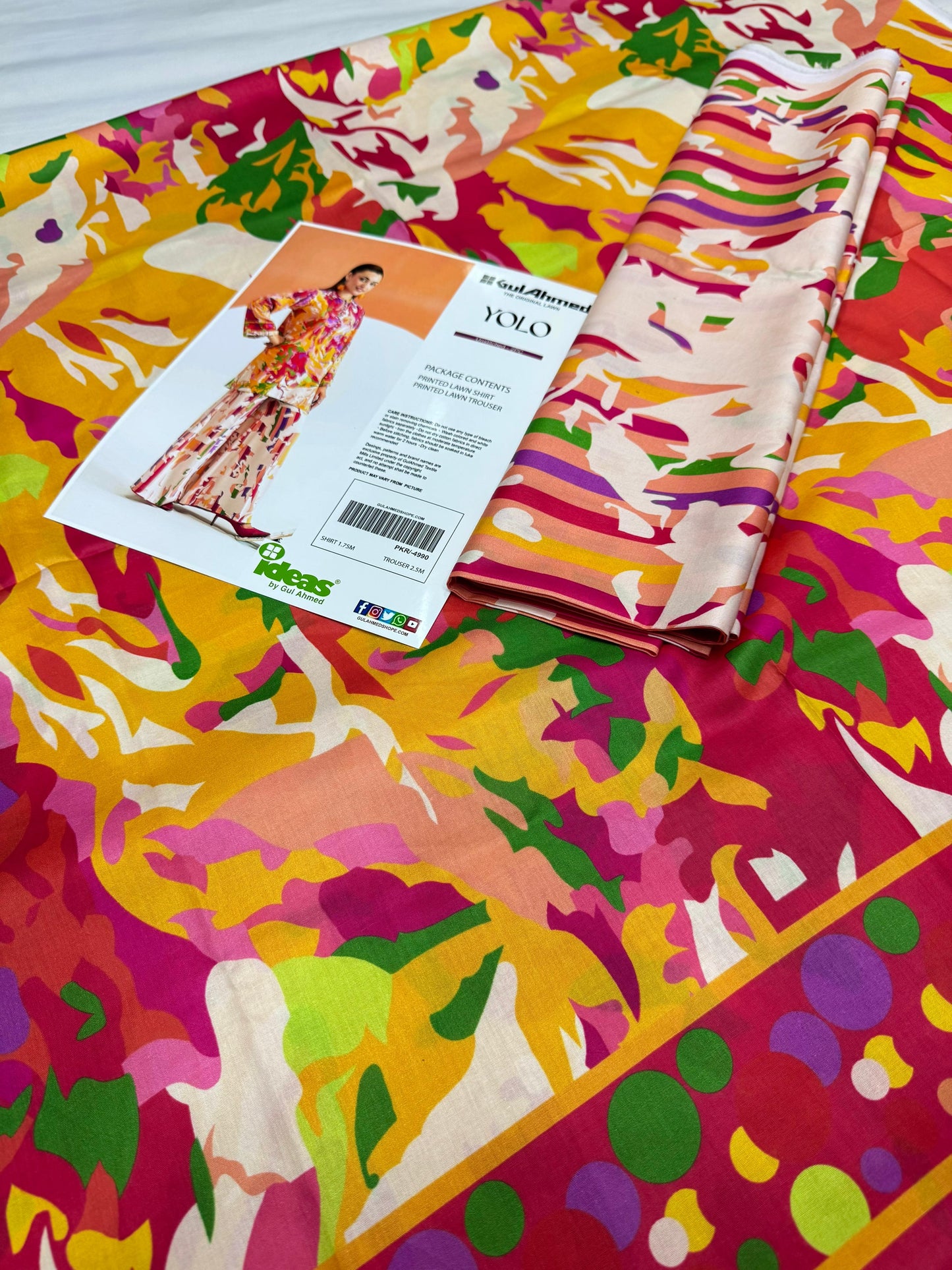 Gul Ahmad Co-ords Sets - Digital Printed Shirt & Trouser with Original Stamp